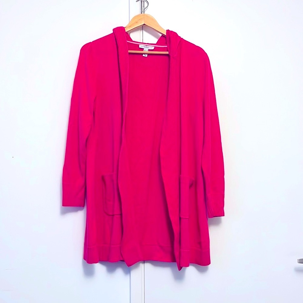 Isaac Mizrahi hot pink cardigan.